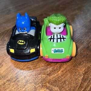 Fisher Price Little People Wheelies DC Comics Batmobile/Joker.